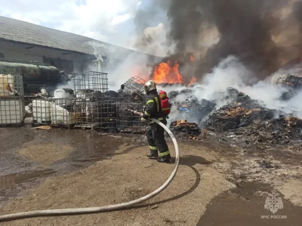🎬 Крупный пожар под Москвой — в Красногорском районе загорелся ангар, столб густ…