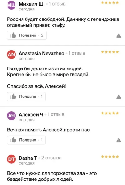 🖼 Пользователи сервиса 2ГИС начали оставлять комментарии об Алексее Навальном в …
